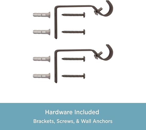 قضيب ستارة نافذة مزخرف قياسي من Kenney KNAZ71706، طول قابل للتعديل 28-48 بوصة، لمسة نهائية بنية عتيقة، أنبوب فولاذي بقطر 5/8 بوصة in Kuwait