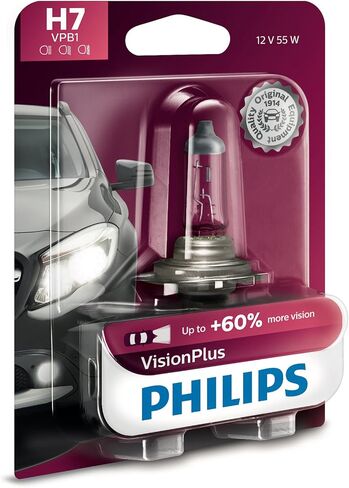 Philips H7 VisionPlus Upgrade Headlight Bulb with up to 60% More Vision, 1 Pack in Saudi Arabia
