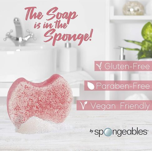 Spongeables Pedi-Scrub Foot Buffer, Clean & Fresh Scent, Contains Shea Butter and Tea Tree Oil, Foot Exfoliating Sponge with Heel Buffer and Pedicure Oil, 20+ Washes, Pack of 3 in Kuwait