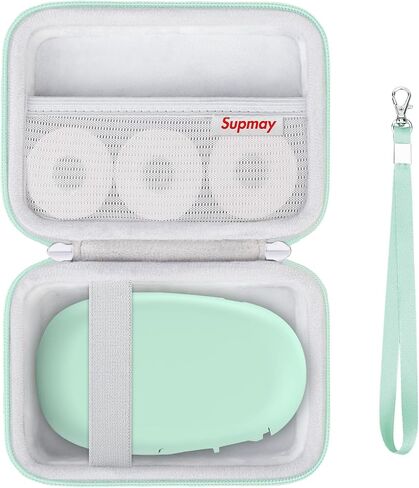 Hard Carrying Case for SUPVAN E10 Bluetooth Label Maker Machine, Continuous Waterproof Label, Inkless Labeler Protection Case with Mesh Pocket for Label Maker Tape, USB Charging Cable, Green in Saudi Arabia