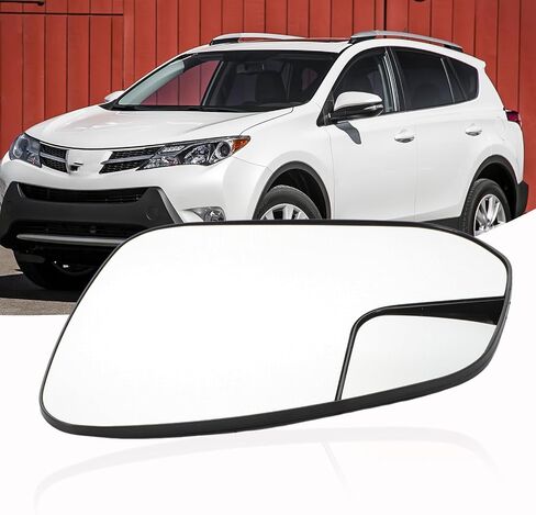زجاج مرآة جانبية للسائق الأيسر مناسب لـ RAV4 2016 2017 2018، مرآة رؤية محدبة من الكروم الساخن مع لوحة داعمة وحامل خلفي 87931-42D50 in Saudi Arabia