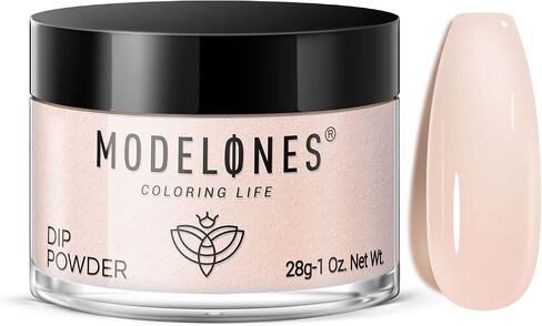Modelones Dip Powder Clear Color, Nail Dipping Powder French Nail Art Powder Pro Collection System for Starter Manicure Salon DIY at Home, Odor-Free, Long-Lasting, No Needed Nail Lamp Cured, 1 Oz in Saudi Arabia