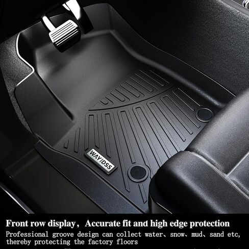 سجادات أرضية لسيارة 2023 2024 Cadillac Lyriq / 2024 Acura ZDX، TPE حماية من جميع الأحوال الجوية للصف الأول والثاني من ملحقات بطانات أرضية السيارة - أسود in Kuwait