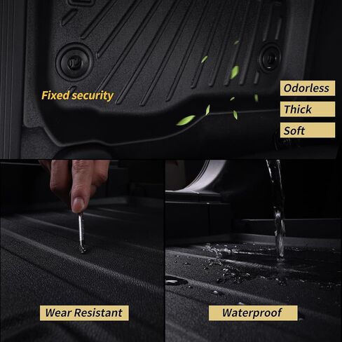 سجادات أرضية لسيارة 2023 2024 Cadillac Lyriq / 2024 Acura ZDX، TPE حماية من جميع الأحوال الجوية للصف الأول والثاني من ملحقات بطانات أرضية السيارة - أسود in Kuwait