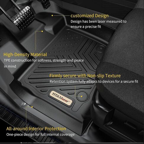 YITAMOTOR Floor Mats Compatible with 2014-2020 Chevrolet Impala, Custom Fit Black TPE Floor Liners 1st & 2nd Row All-Weather Protection in Saudi Arabia