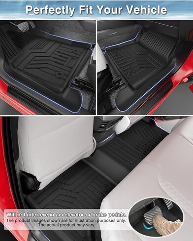 سجادات أرضية Mixsuper لسيارة شيفروليه ترافيرس 2018-2024، لـ 7 ركاب، بطانات أرضية مناسبة لجميع الأحوال الجوية لملحقات تشيفي ترافيرس مضادة للانزلاق ومتينة مكونة من 3 صفوف باللون الأسود in Kuwait