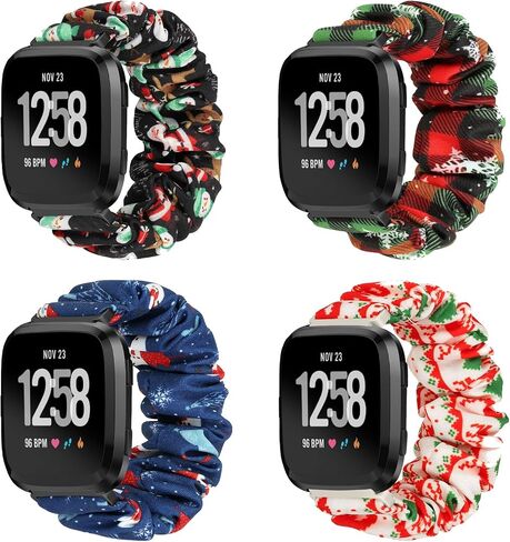 أحزمة ساعة Scrunchie لساعة Fitbit Versa/Versa 2 / Versa Lite/Versa SE للنساء والرجال، بديلة من النايلون الناعم القابل للتمدد لساعة Fitbit Versa الذكية in Saudi Arabia