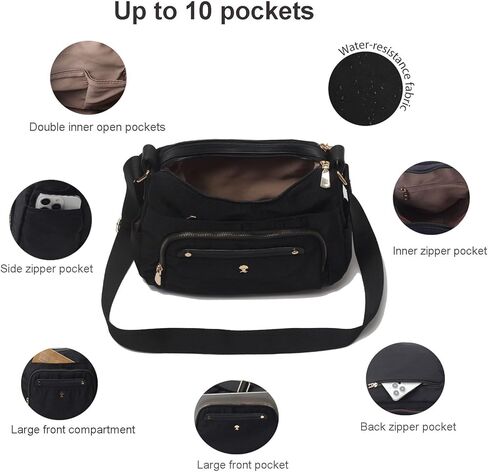 Women Crossbody Bag Shoulder Handbag Multiple Pockets Bag Ladies Messenger Bag Purse Fashion Tote in Kuwait