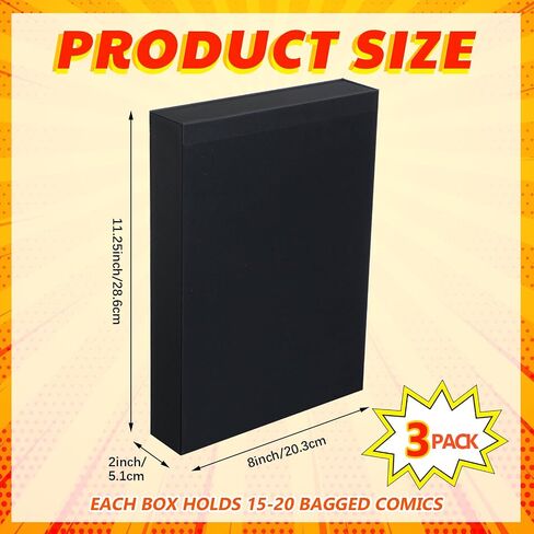 3 Pcs Magnet Comic Book Storage Box for Current and Silver Age Comics Folio Magnet Comic Book Storage Box with Transparent Pocket for Book Storage Comic Book Exhibition in Saudi Arabia