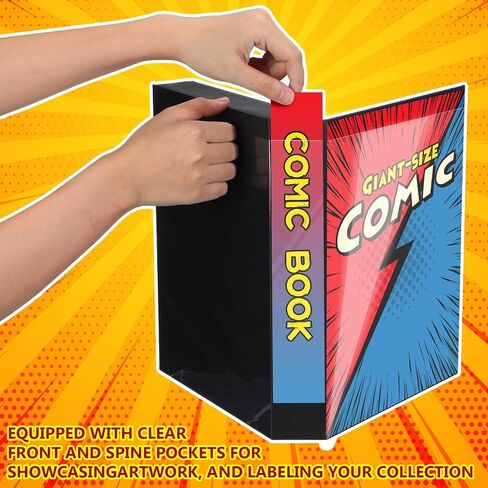 3 Pcs Magnet Comic Book Storage Box for Current and Silver Age Comics Folio Magnet Comic Book Storage Box with Transparent Pocket for Book Storage Comic Book Exhibition in Saudi Arabia