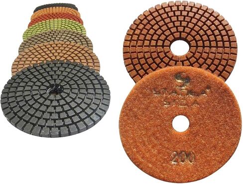 STADEA Grit 200 (2 Pieces) 5" Diamond Polishing Pads for Granite Marble Concrete Stone polishing Wet Grinder in Kuwait