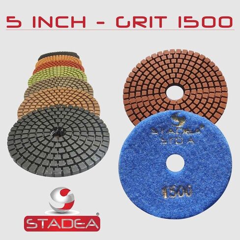 STADEA Grit 200 (2 Pieces) 5" Diamond Polishing Pads for Granite Marble Concrete Stone polishing Wet Grinder in Kuwait