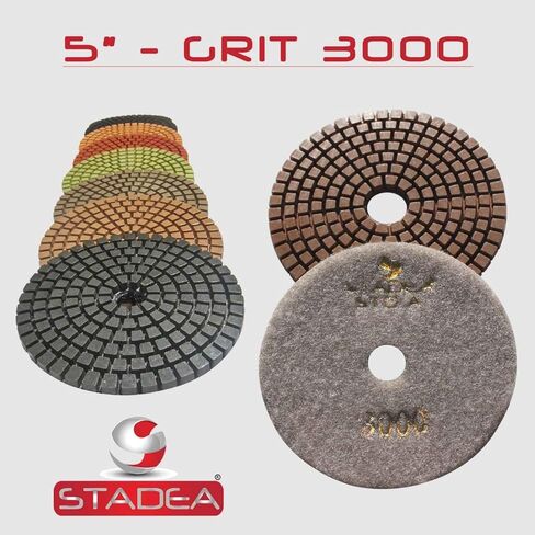 STADEA Grit 200 (2 Pieces) 5" Diamond Polishing Pads for Granite Marble Concrete Stone polishing Wet Grinder in Kuwait