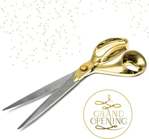 Gold Grand Opening Kit - 11 Inch Scissors for Ribbon Cutting Ceremony and Gold Satin Ribbon for Grand Openings Special Events and Inaugurations in Kuwait