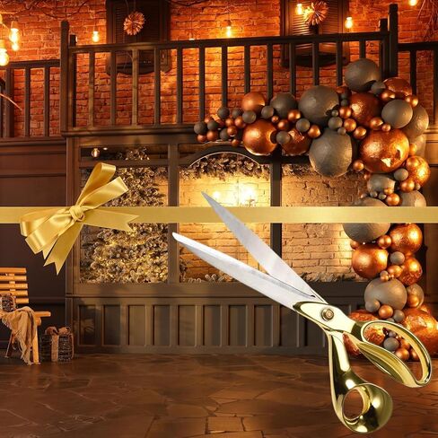 Gold Grand Opening Kit - 11 Inch Scissors for Ribbon Cutting Ceremony and Gold Satin Ribbon for Grand Openings Special Events and Inaugurations in Kuwait