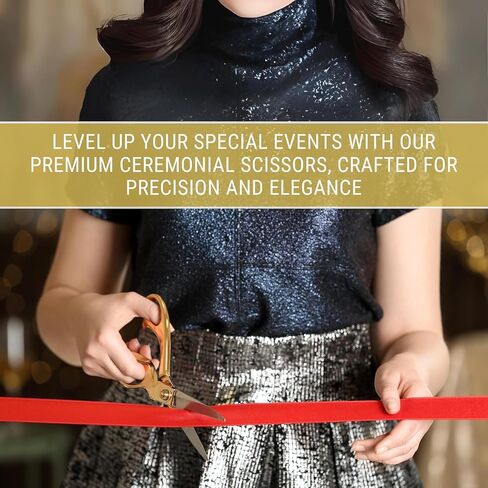 Gold Grand Opening Kit - 11 Inch Scissors for Ribbon Cutting Ceremony and Gold Satin Ribbon for Grand Openings Special Events and Inaugurations in Kuwait
