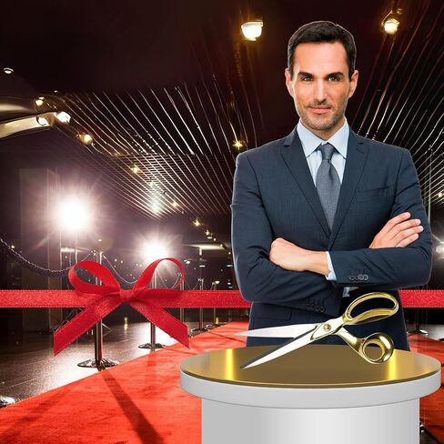 Gold Grand Opening Kit - 11 Inch Scissors for Ribbon Cutting Ceremony and Gold Satin Ribbon for Grand Openings Special Events and Inaugurations in Kuwait