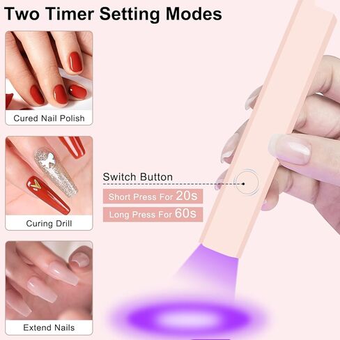 Diesisa Mini UV LED Nail Lamp for Gel Nails, Handheld UV Light for Nails,USB Nail Dryer for Fast Curing, Portable Gel LED UV Nail Lamp for Nails,for DIY at Home Nail Salon in Kuwait