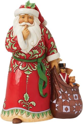 Enesco Jim Shore Heartwood Creek Santa with Toy Bag Shush Quiet Figurine- Stone Resin Hand Painted Crafted Collectible Santa Figurines Christmas Home Decor Statue, 8.46 Inch in Saudi Arabia