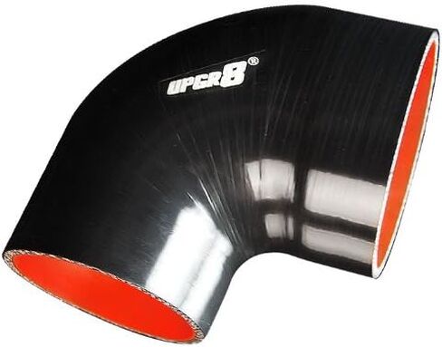 خرطوم السيليكون Upgr8 Universal ذو 4 طبقات عالي الأداء 90 درجة للكوع المخفض (3.5 بوصة (89 مم) إلى 4.0 بوصة (102 مم)، أسود) in Kuwait