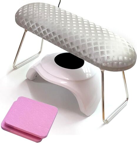 Nail Arm Rest, Hand Rest for Nail Microfiber Soft Leather Manicure Nail Rest with Non-Slip, WOLINSPRING Professional Hand Pillow Cushion Table Desk Station for Nail Techs Use (White) in Kuwait