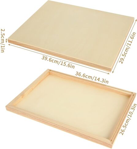 مجموعة من 6 لوحات قماشية من خشب البتولا غير مكتملة مقاس 12 × 16 بوصة، لوحات قماشية خشبية مقاس 3/4 بوصة للرسم وصب الفن والحرف اليدوية والرسم والمزيد in Kuwait