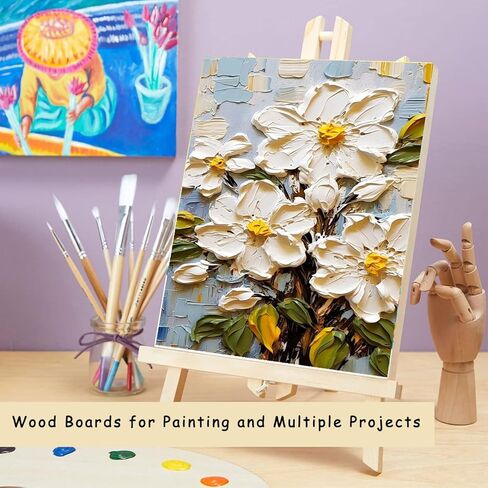 مجموعة من 6 لوحات قماشية من خشب البتولا غير مكتملة مقاس 12 × 16 بوصة، لوحات قماشية خشبية مقاس 3/4 بوصة للرسم وصب الفن والحرف اليدوية والرسم والمزيد in Kuwait