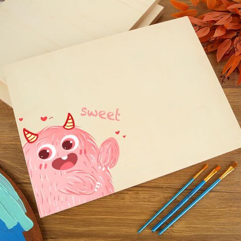 مجموعة من 6 لوحات قماشية من خشب البتولا غير مكتملة مقاس 12 × 16 بوصة، لوحات قماشية خشبية مقاس 3/4 بوصة للرسم وصب الفن والحرف اليدوية والرسم والمزيد in Kuwait