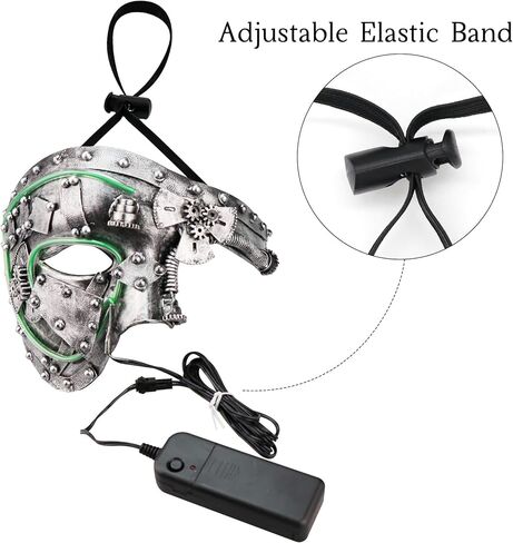 قناع Coddsmz Masquerade Mask Steampunk Phantom of The Opera Mechanical Venetian Party Mask in Kuwait