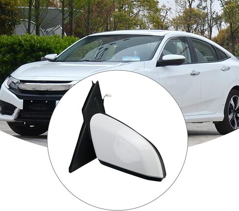 Door Mirror Assembly Right Passenger Side Compatible with Civic 2016-2021 with Power Mirror Ajust Manual Fold Non-Heated Match to White Replace 76208TBAC03ZA; HO1321283(3 Pins) in Saudi Arabia