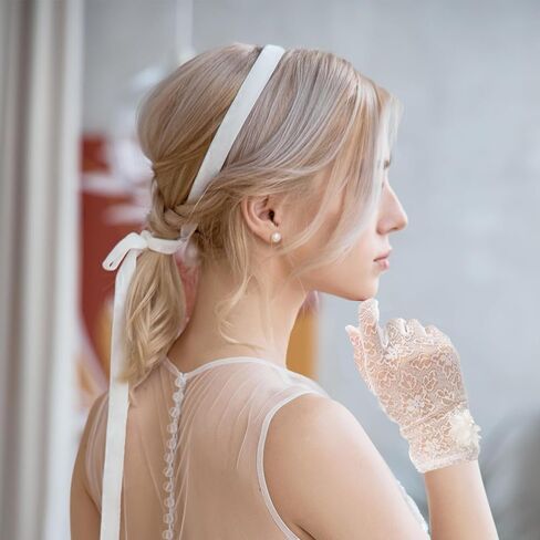 قفازات الدانتيل النساء حفلة الشاي، قفازات الدانتيل شاشة تعمل باللمس قفازات حفلة الشاي قصيرة الأزهار قفازات الزفاف قفازات الدانتيل شبكة in Kuwait
