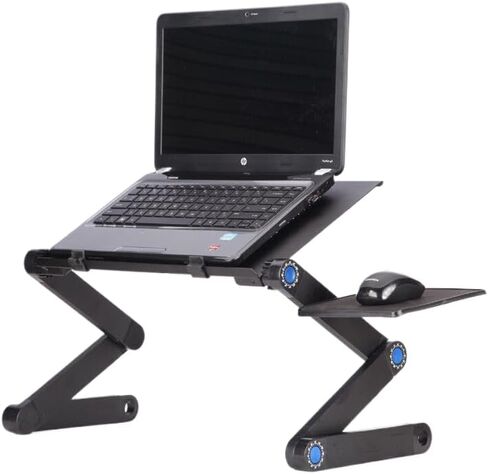 Adjustable Lap Desk Laptop Computer Portable Multifunctional Ergonomic Vented Table Stand Desk Mount Holder (480 * 260mm with Mouse Pad, Black) in Saudi Arabia