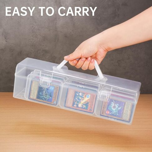 NiHome Transparent Trading Card Storage Case with Small Boxes for MTG, Sports, Playing Cards, Durable PP Plastic, Water & Dust Resistant, Easy-Carry Handle for Collectors & Gamers (2 Cases, 18 Boxes) in Saudi Arabia
