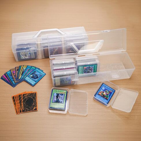 NiHome Transparent Trading Card Storage Case with Small Boxes for MTG, Sports, Playing Cards, Durable PP Plastic, Water & Dust Resistant, Easy-Carry Handle for Collectors & Gamers (2 Cases, 18 Boxes) in Saudi Arabia