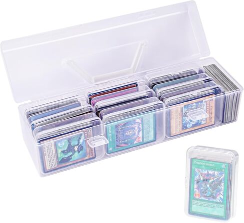 NiHome Transparent Trading Card Storage Case with Small Boxes for MTG, Sports, Playing Cards, Durable PP Plastic, Water & Dust Resistant, Easy-Carry Handle for Collectors & Gamers (2 Cases, 18 Boxes) in Saudi Arabia