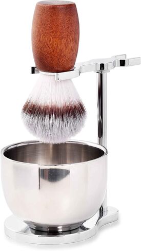 Shaving Brush Set for Men, 3pcs Shaving Set Includes Shaving Brush Shaving Bowl and Razor Stand in Kuwait