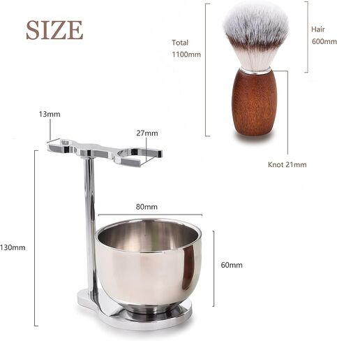 Shaving Brush Set for Men, 3pcs Shaving Set Includes Shaving Brush Shaving Bowl and Razor Stand in Kuwait