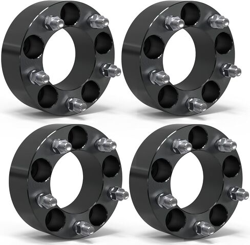 5x4.5 Wheel Spacers 5x114.3mm 5 Lugs 1/2"-20 Studs, 1" 82.5mm Hub Bore Compatible with Jeep Wrangler Grand Cherokee Comanche YJ TJ XJ MJ KJ KK ZJ 4PCS(Black) in Saudi Arabia
