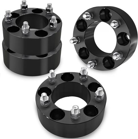 5x4.5 Wheel Spacers 5x114.3mm 5 Lugs 1/2"-20 Studs, 1" 82.5mm Hub Bore Compatible with Jeep Wrangler Grand Cherokee Comanche YJ TJ XJ MJ KJ KK ZJ 4PCS(Black) in Saudi Arabia