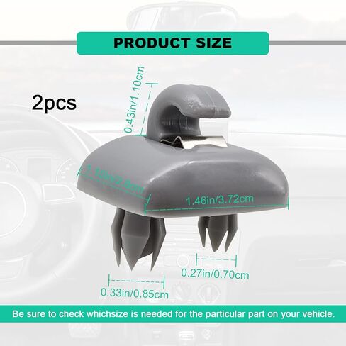 2 قطعة مشابك داخلية لواقي الشمس، دعامة تثبيت مرآة مكياج بمشبك خطاف، خطاف حامل حاجب السيارة المطور، متوافق مع Audi Q5 Q3 A1 A3 A4 A5 S3 S4 S5 TT، OEM: 8U0857562A (رمادي) in Kuwait