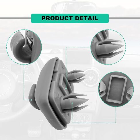 2 قطعة مشابك داخلية لواقي الشمس، دعامة تثبيت مرآة مكياج بمشبك خطاف، خطاف حامل حاجب السيارة المطور، متوافق مع Audi Q5 Q3 A1 A3 A4 A5 S3 S4 S5 TT، OEM: 8U0857562A (رمادي) in Kuwait