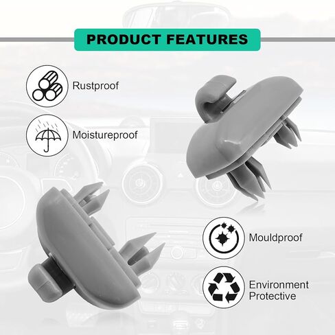 2 قطعة مشابك داخلية لواقي الشمس، دعامة تثبيت مرآة مكياج بمشبك خطاف، خطاف حامل حاجب السيارة المطور، متوافق مع Audi Q5 Q3 A1 A3 A4 A5 S3 S4 S5 TT، OEM: 8U0857562A (رمادي) in Kuwait