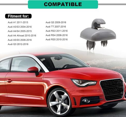 2 قطعة مشابك داخلية لواقي الشمس، دعامة تثبيت مرآة مكياج بمشبك خطاف، خطاف حامل حاجب السيارة المطور، متوافق مع Audi Q5 Q3 A1 A3 A4 A5 S3 S4 S5 TT، OEM: 8U0857562A (رمادي) in Kuwait