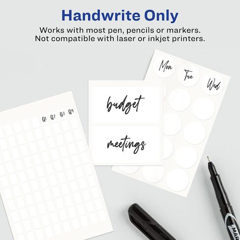 Avery Multi-Use Removable Labels, 1" x 3", White, Non-Printable, 8 Packs, 576 Blank Labels Total (21932) in Saudi Arabia