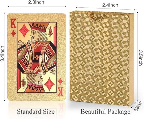 Waterproof Gold Foil Plastic Playing Cards (Deck) 1 Set Poker Playing Cards Entertainment Trick Cards Gold Playing Cards 24K Gold in Saudi Arabia