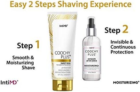 Coochy Plus Intimate Shaving Complete Kit - SWEET BLISS & Organic After Shave Protection Soothing Moisturizer Mist – Antioxidant Formula Prevents Razor Burns, Itchiness & Ingrown Hairs in Saudi Arabia