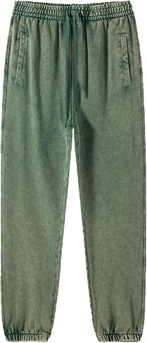 Oymyakon Men's Acid Wash Sweatpants Elastic Waist Drawstring Sweat Pants Cotton Athletic Jogger Long Pants with Pockets in Saudi Arabia