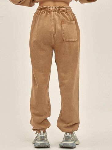 Oymyakon Men's Acid Wash Sweatpants Elastic Waist Drawstring Sweat Pants Cotton Athletic Jogger Long Pants with Pockets in Saudi Arabia