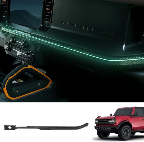 شريط إضاءة LED محيط بلوحة القيادة الداخلية متعدد الألوان حساس للمس من MABETT لعام 2021 2022 2023 2024 ملحقات فورد برونكو، أضواء الجو للتحكم في المركز (ليس لرياضة برونكو) in Kuwait