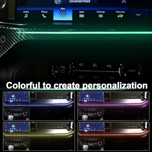 شريط إضاءة LED محيط بلوحة القيادة الداخلية متعدد الألوان حساس للمس من MABETT لعام 2021 2022 2023 2024 ملحقات فورد برونكو، أضواء الجو للتحكم في المركز (ليس لرياضة برونكو) in Kuwait